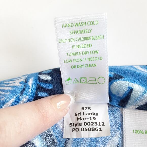 Lilly Pulitzer Avery Crop Pants High Tide You're The Zest Blue Floral Palazzo 4 - Picture 8 of 11